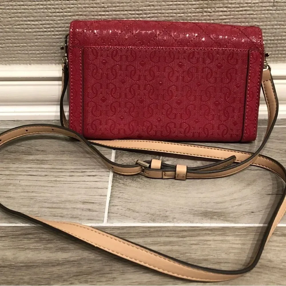 Guess Deep Pink Monogram Crossbody
